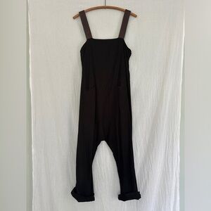 Hazel Brown Linen Overalls